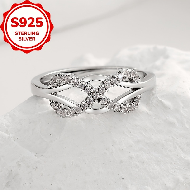 Women's S925 Silver Cross Open Ring, Elegant Gift